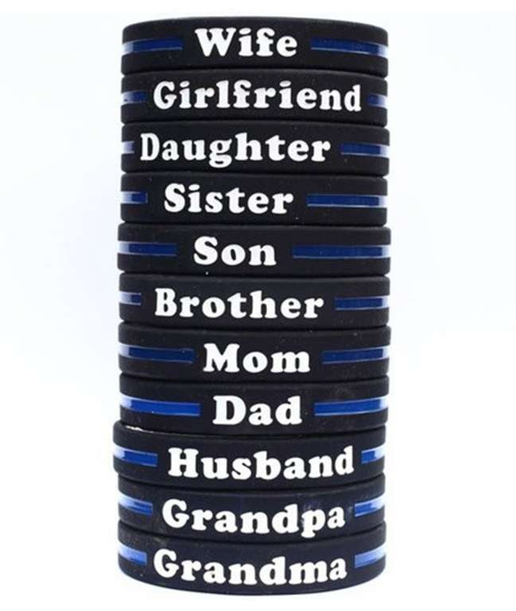 Personalized thin blue line 2025 bracelets