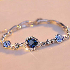 ISupportMyHero Virtuous Blue Heart Link Bracelet for LEO Love! Blue