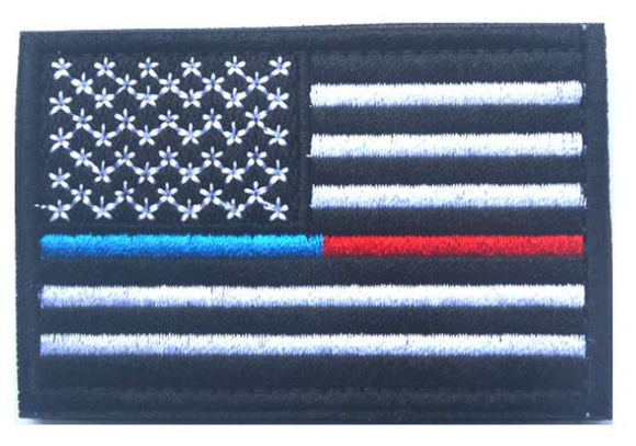 ISupportMyHero Thin Blue & Red Line Velcro Patch 