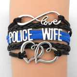 ISupportMyHero Beautiful Police Leather Charm Bracelet for Moms & Wives! 