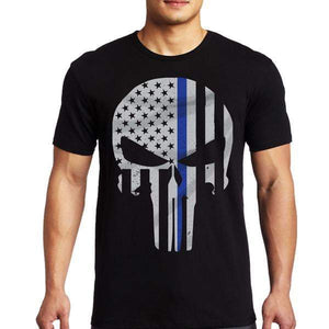 ISupportMyHero Thin Blue Line Punisher Men's T Shirt 