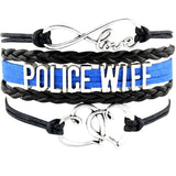 ISupportMyHero Beautiful Police Leather Charm Bracelet for Moms & Wives! Wife