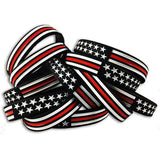 ISupportMyHero Thin Red Line American Flag Bracelet 12 Pack