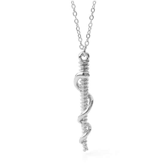 ISupportMyHero EMS Paramedic Necklace - Silver or Gold - Rod of Asclepius Silver