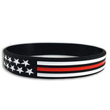 ISupportMyHero Thin Red Line American Flag Bracelet 