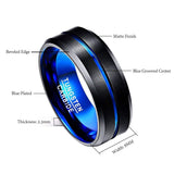 ISupportMyHero Men's Thin Blue Line Ring - Tungsten Carbide 