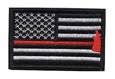 ISupportMyHero Thin Red Line Axe Velcro Patch 