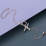 ISupportMyHero Elegant Nurse Bracelet infused with Hearts, a Pulse & a Stethoscope! Rose Gold