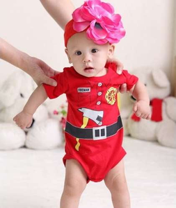 ISupportMyHero Cute Firefighter Baby Onesie 3M