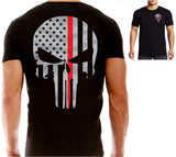 ISupportMyHero Thin Red Line Men's Punisher T Shirt 