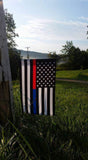 ISupportMyHero Thin Red & Blue Line Garden Flag 12.5 X 18 Inches 