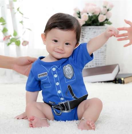 ISupportMyHero Baby Onesie - Cute Cop Outfit! 3M
