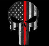ISupportMyHero Punisher Thin Red Line Sticker 2.5" X 4.5" Car & Laptop Decal 