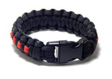 ISupportMyHero Paracord Thin Red Line Braided Bracelet 