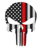 ISupportMyHero Punisher Thin Red Line Sticker 2.5" X 4.5" Car & Laptop Decal 
