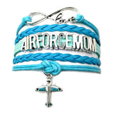 ISupportMyHero Air Force Charm Bracelet - For Moms & Wives Mom / Blue