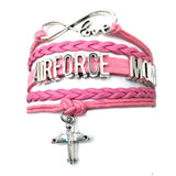 ISupportMyHero Air Force Charm Bracelet - For Moms & Wives Mom / Pink